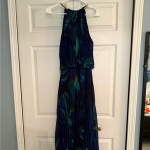 Xscape Blue and Green Maxi Dress